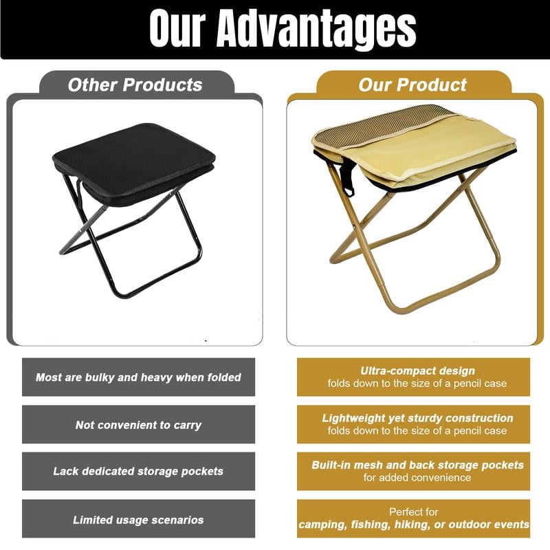 š„HOST SALES 49% OFFš„Portable Stool for Mountaineering and Hiking, Foldable Stool with Carrying Bag