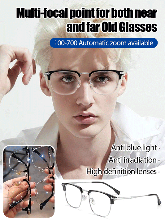 🔥Auto-Focus Eyeglasses with Adjustable Eyebrow Frame and Blue Light Blocking for Presbyopia