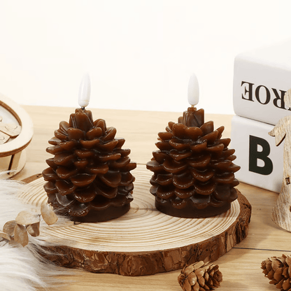 🎄Flameless Pinecone Candles Battery Operated