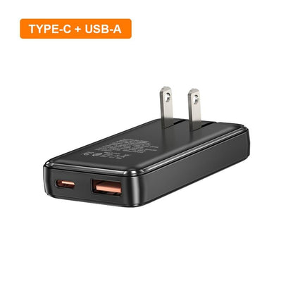 🔥Hot Sale 49% off🌟2-in-1 Pocket GaN Ultra-thin Charger Plug for iPhone 17 USB C,Travel Essentials Brick Multiport,Lightening+ Type C ,30W Fast Charging Foldable Block for iPhone 17 Pro/16/15/14/13,iPad,Galaxy