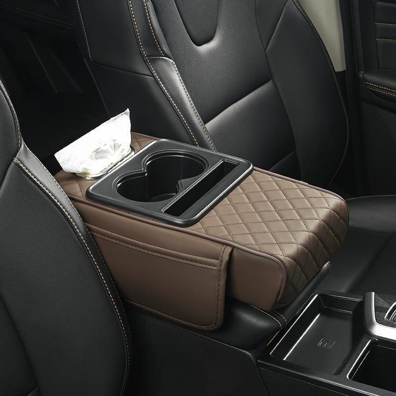 🚗 Multifunctional PU Leather Car Armrest Box Mat