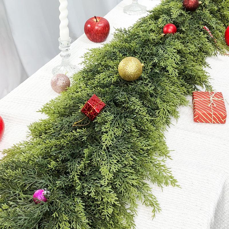 💥6 FT Artificial  Cypress Rattan – Real Touch Winter Greenery