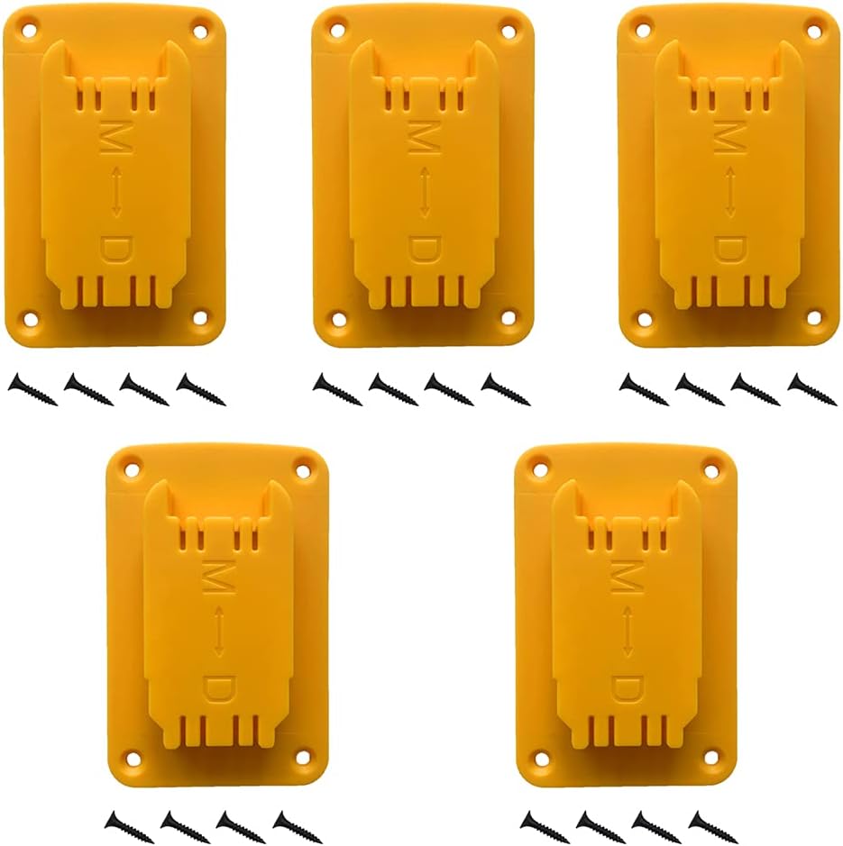 5-Pack Heavy-Duty Tool Holder Mounts for DEWALT 20V/12V & Milwaukee M18 Drills