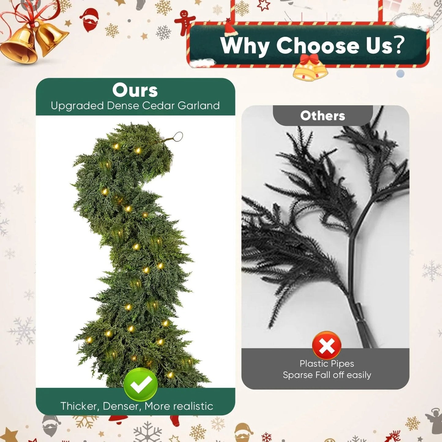 🎄Christmas Hot Sale 49%OFF⛄Artificial Cedar Garland🎄