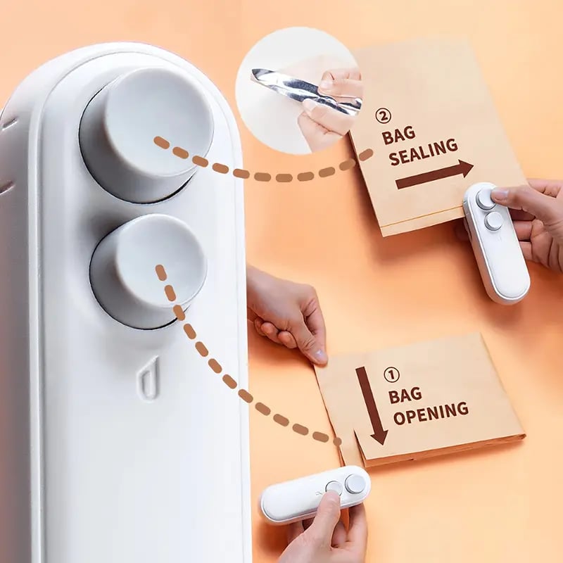 Small 2-in-1 Rechargeable Magnetic Snack Sealer