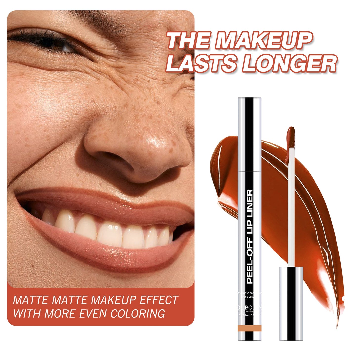 4Pcs Peel Off Lip Liner Stain Set Waterproof Nude Matte Lip Tint