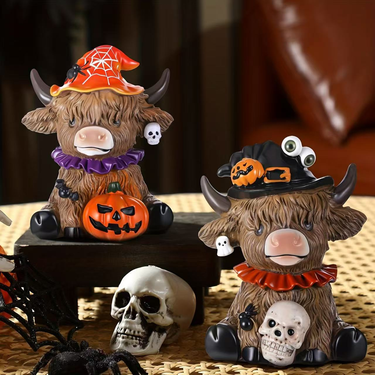 🎄Highland Cow Holiday Series – Fun Resin Figurine for Every Celebration!