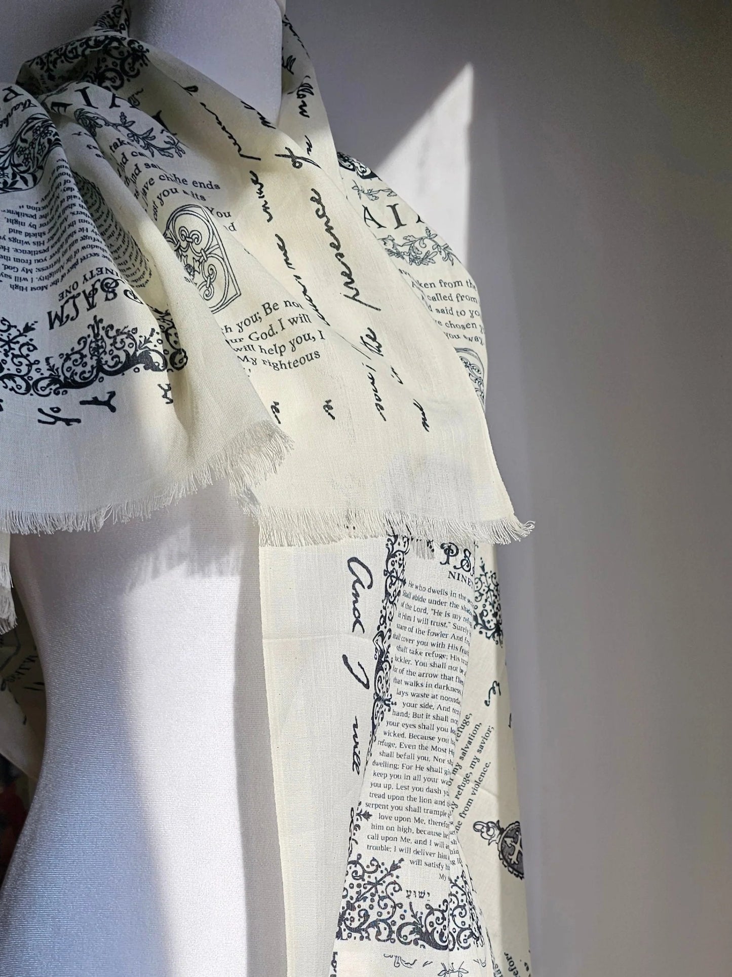 ✝️Handcrafted Christian Prayer Shawl: Protection Bible Verse Scarf, Yeshua Scripture Wrap🙏