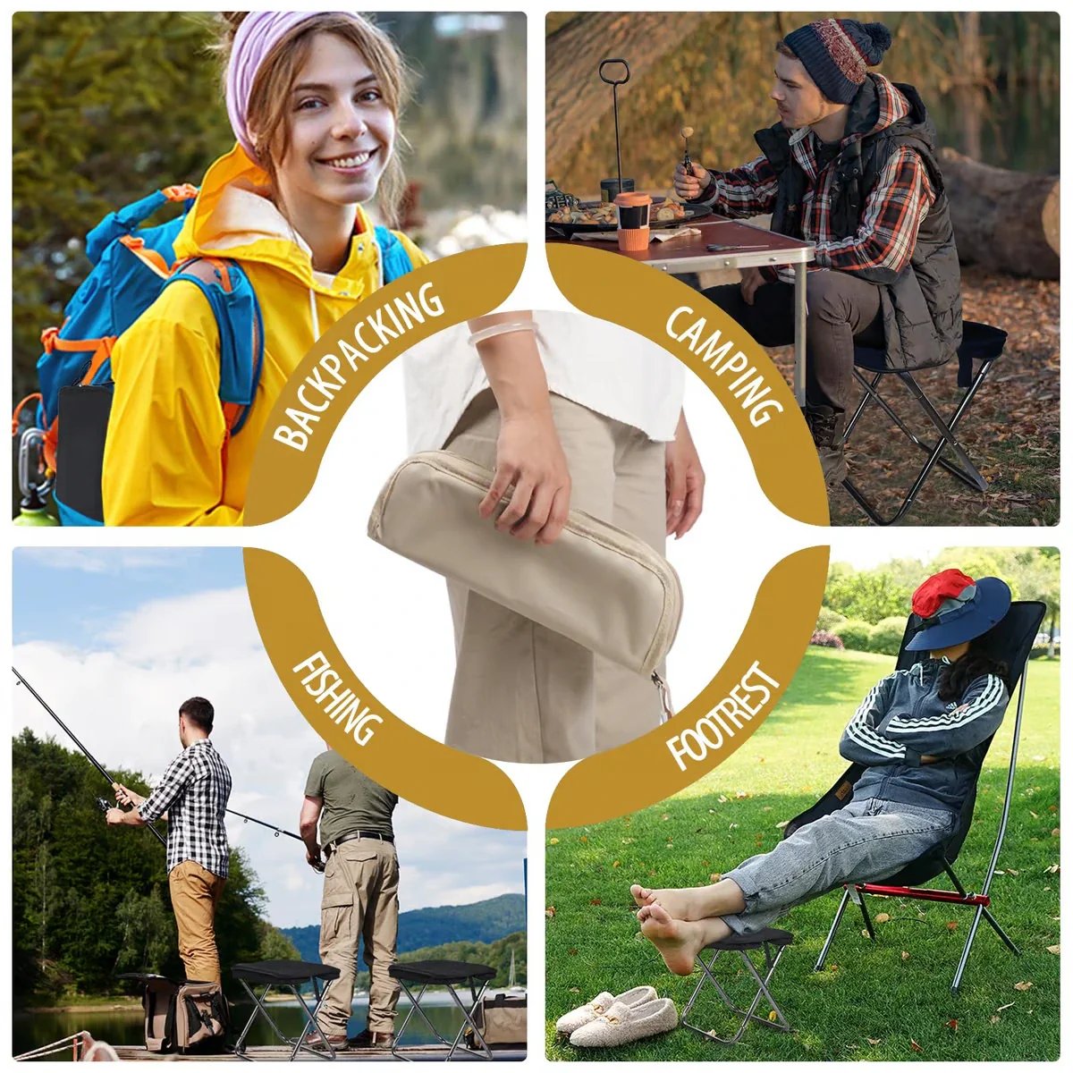 🔥HOST SALES 49% OFF🔥Portable Stool for Mountaineering and Hiking, Foldable Stool with Carrying Bag