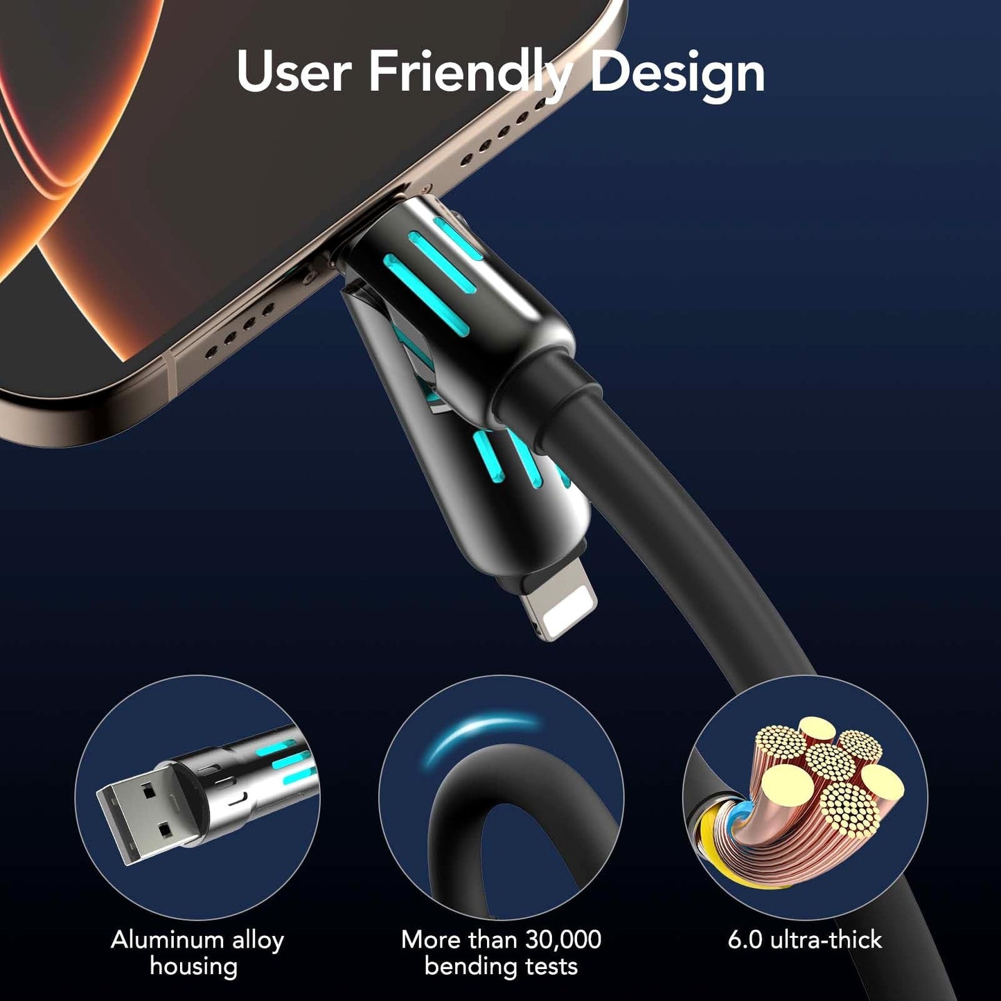 🔥Last Day 49% OFF🔥4-in-1 USB Charging Cable fast charging MAX 60w