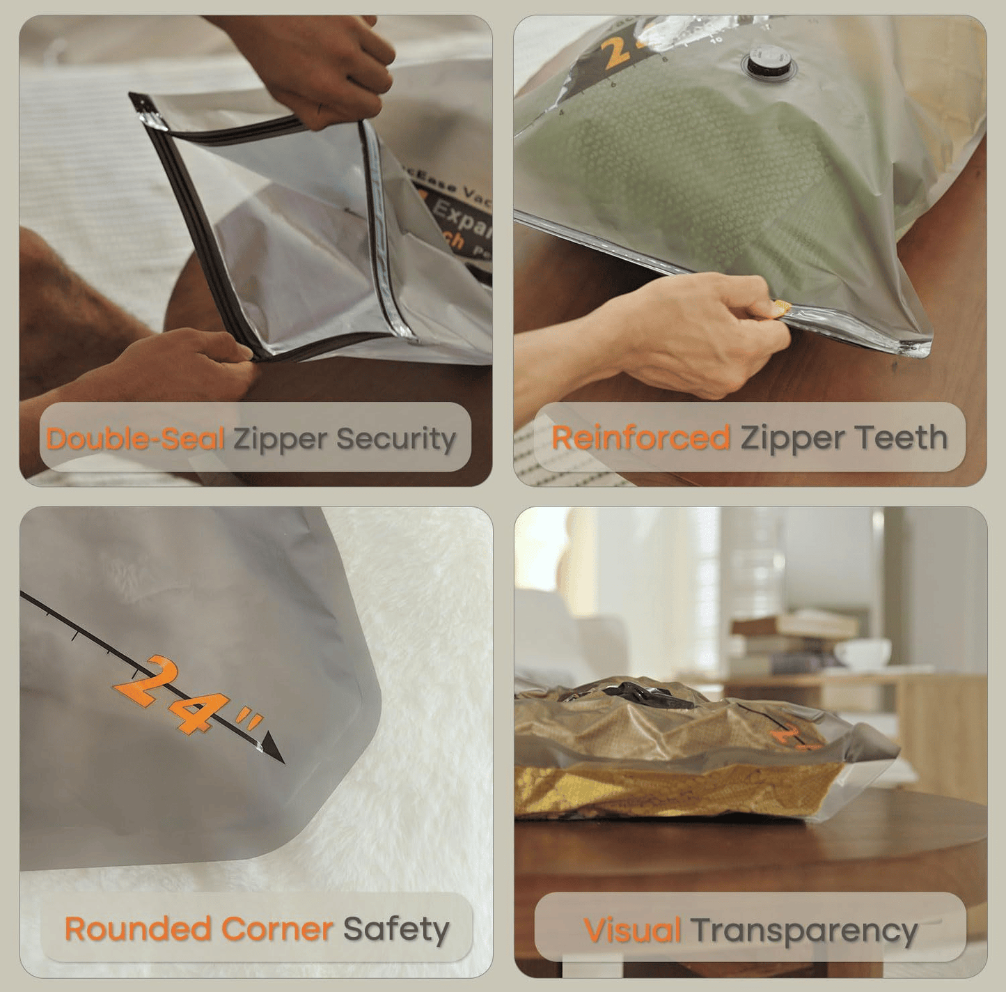 🧳USB Rechargeable Vacuum Storage Bags – Compact Space Saver Set