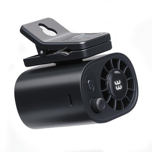 Ventilateur portable à clip pour voiture, écran LCD, rotatif à 360°, 100 vitesses