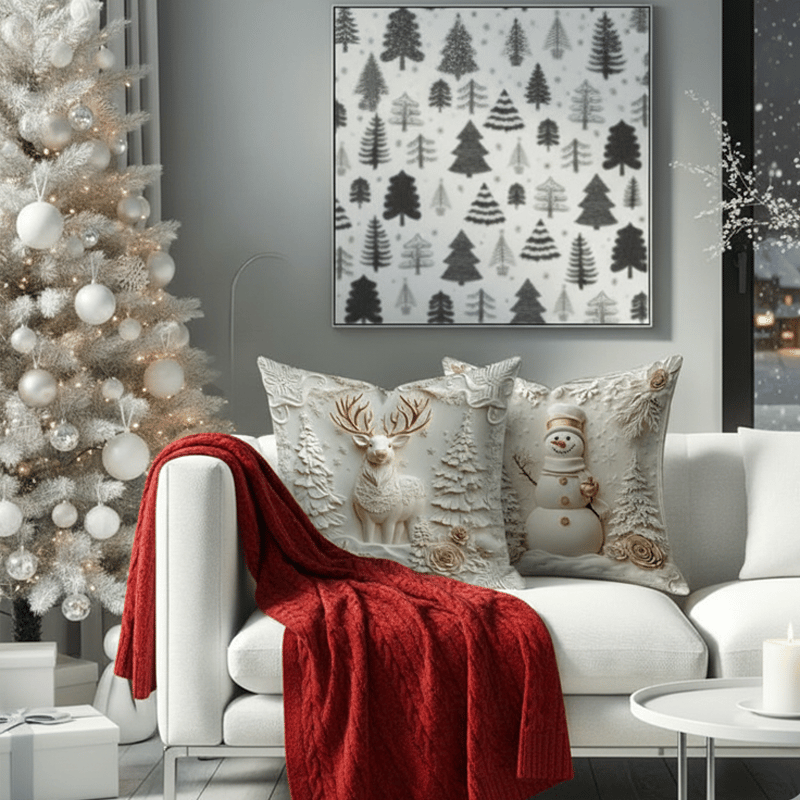 Christmas Themed Cushion Cover