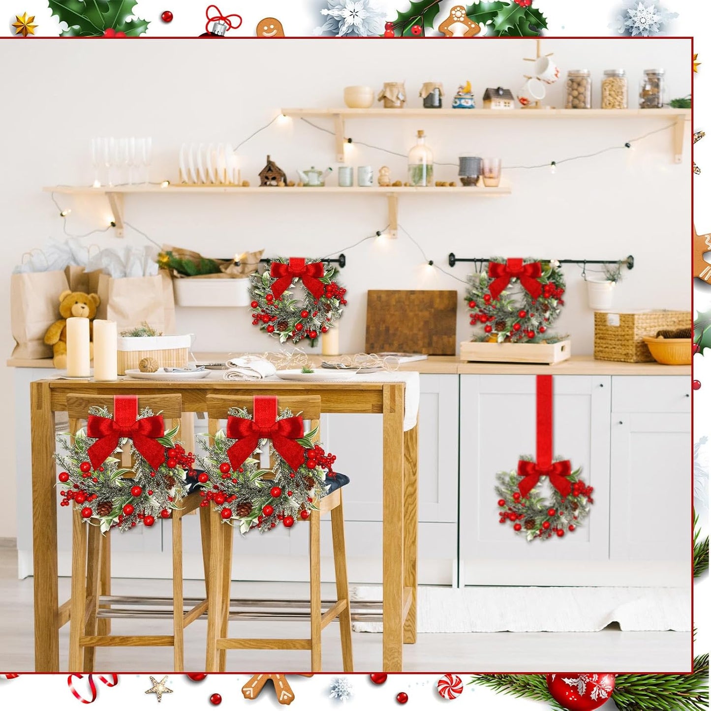🎀Mini Christmas wreaths for cabinets — the ultimate festive magic