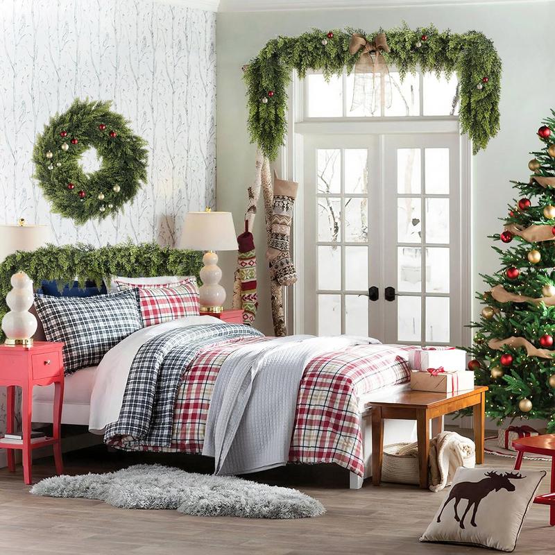 💥6 FT Artificial  Cypress Rattan – Real Touch Winter Greenery
