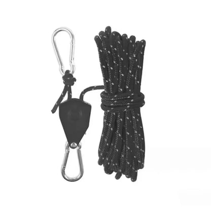 💥Outdoor Windproof RopeCamping Wind Rope Pulley Tie Down Strap with Carabiner, 4M Durable Nylon Rope💥