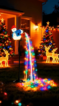 Fun solar-powered Christmas snowman lights