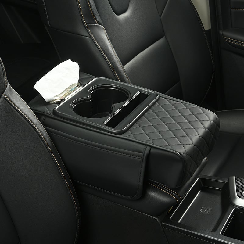 🚗 Multifunctional PU Leather Car Armrest Box Mat