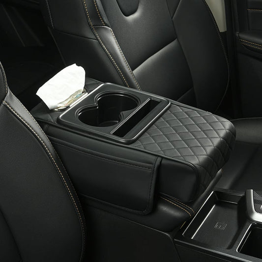 🚗 Multifunctional PU Leather Car Armrest Box Mat