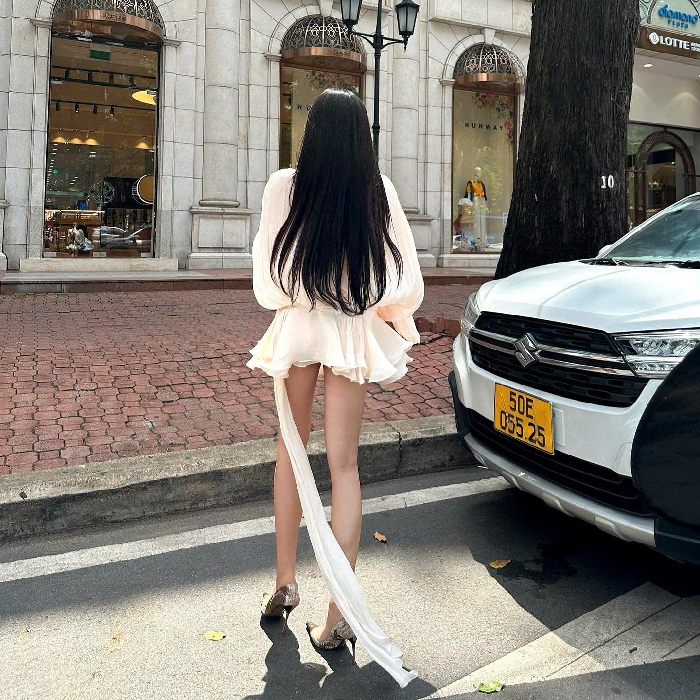 TARO |  Pleated Ruffled Mini Dress