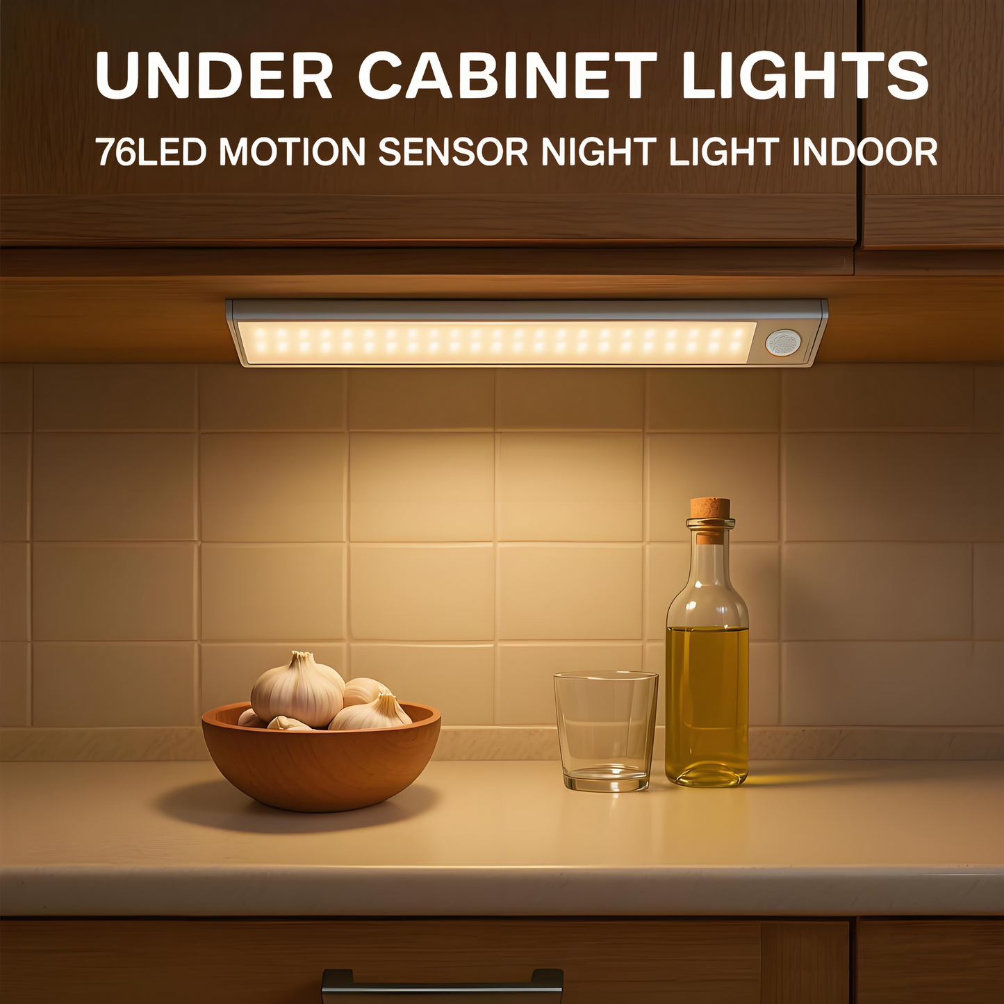 Under Cabinet Lights, 76LED Motion Sensor Night Light Indoor