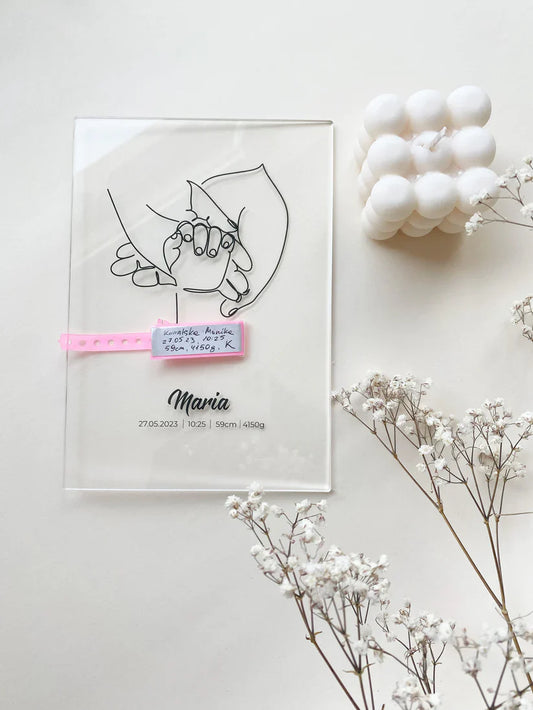 Personalized Plaque With a Hospital Armband and 'Ale Radość' Notes