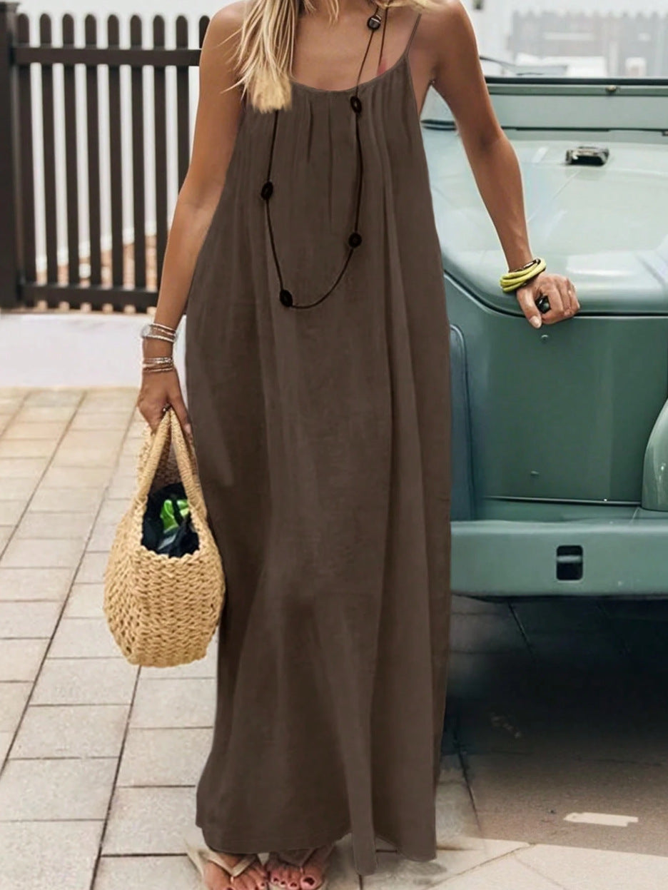 🔥Buy 3 Save 15% 💥Women's Solid Color Cami Lounge Dress
