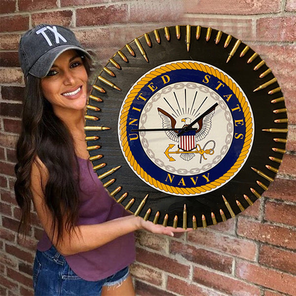 🔥🎁 Handmade Patriotic American Flag Clock — Perfect Gift for Veterans & Patriots