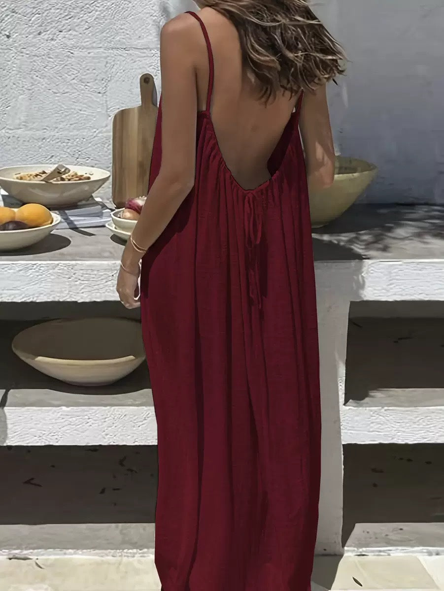 🔥Buy 3 Save 15% 💥Women's Solid Color Cami Lounge Dress