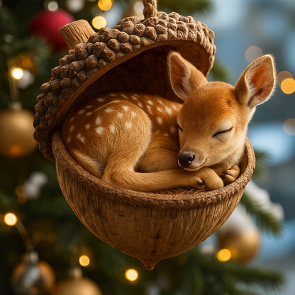 🌰 Woodland Friends Acorn Ornaments – Rustic Forest Holiday Decor 🌲