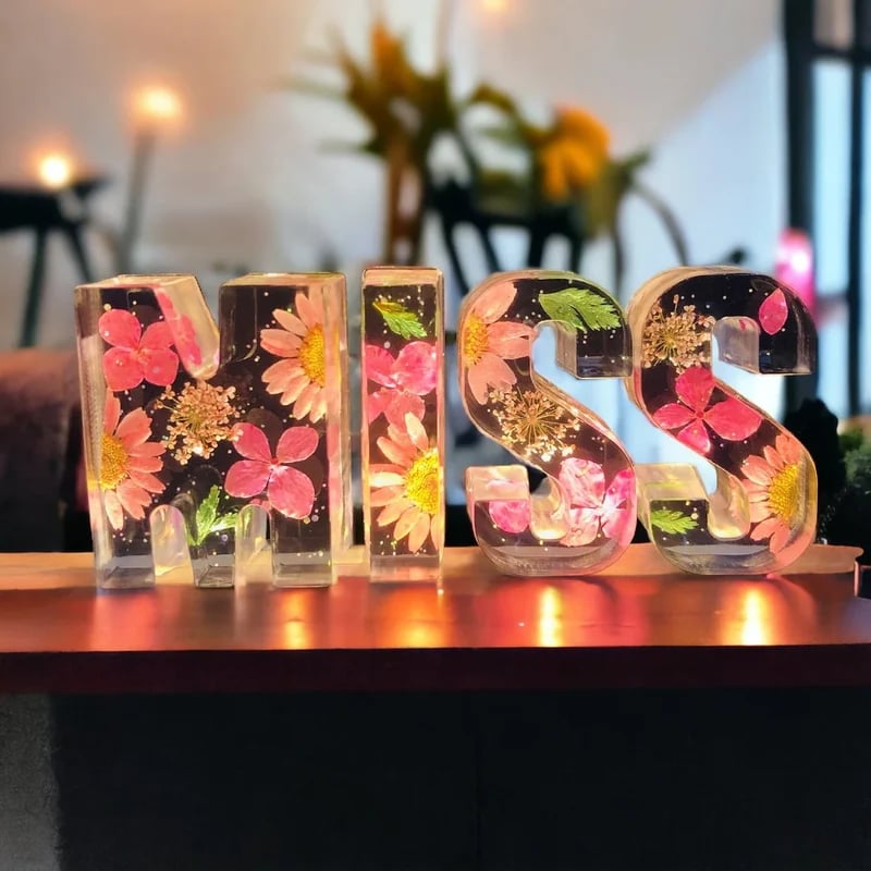 🌸Handmade Floral Resin Home Decor/ Night Light