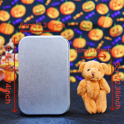 🎃🧸Cute Halloween Teddy Bear in a Box with wizard hat, Blanket, Broom, Pumpkin & Cat🌟👻