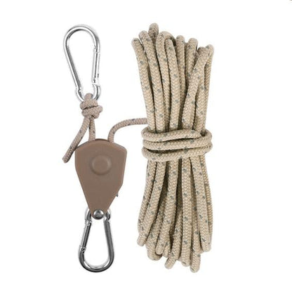 💥Outdoor Windproof RopeCamping Wind Rope Pulley Tie Down Strap with Carabiner, 4M Durable Nylon Rope💥