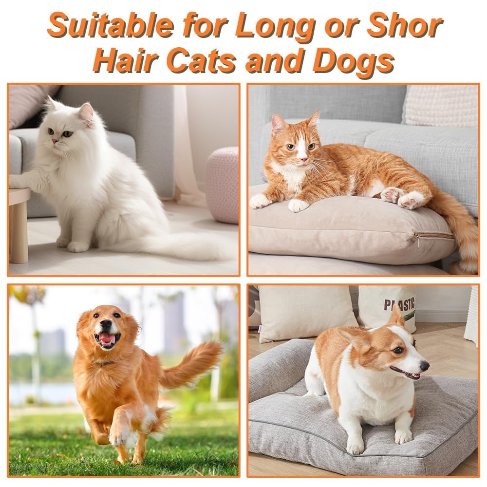 USB Rechargeable Pet Steam Brush – For Deep Clean, Odor Removal & Smooth Hair – Safe for Long, Curly & Short Hair Pets
