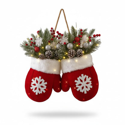 Handmade Christmas Mitten Wreath