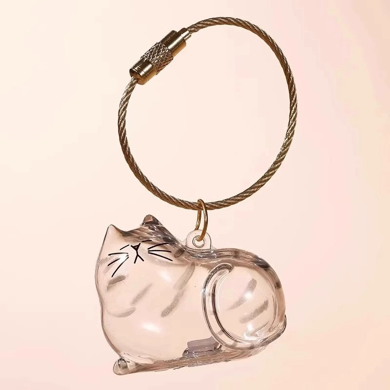 🐶🐱Newest Creative Transparent Dog/Cat Hair Collection Container Keychain