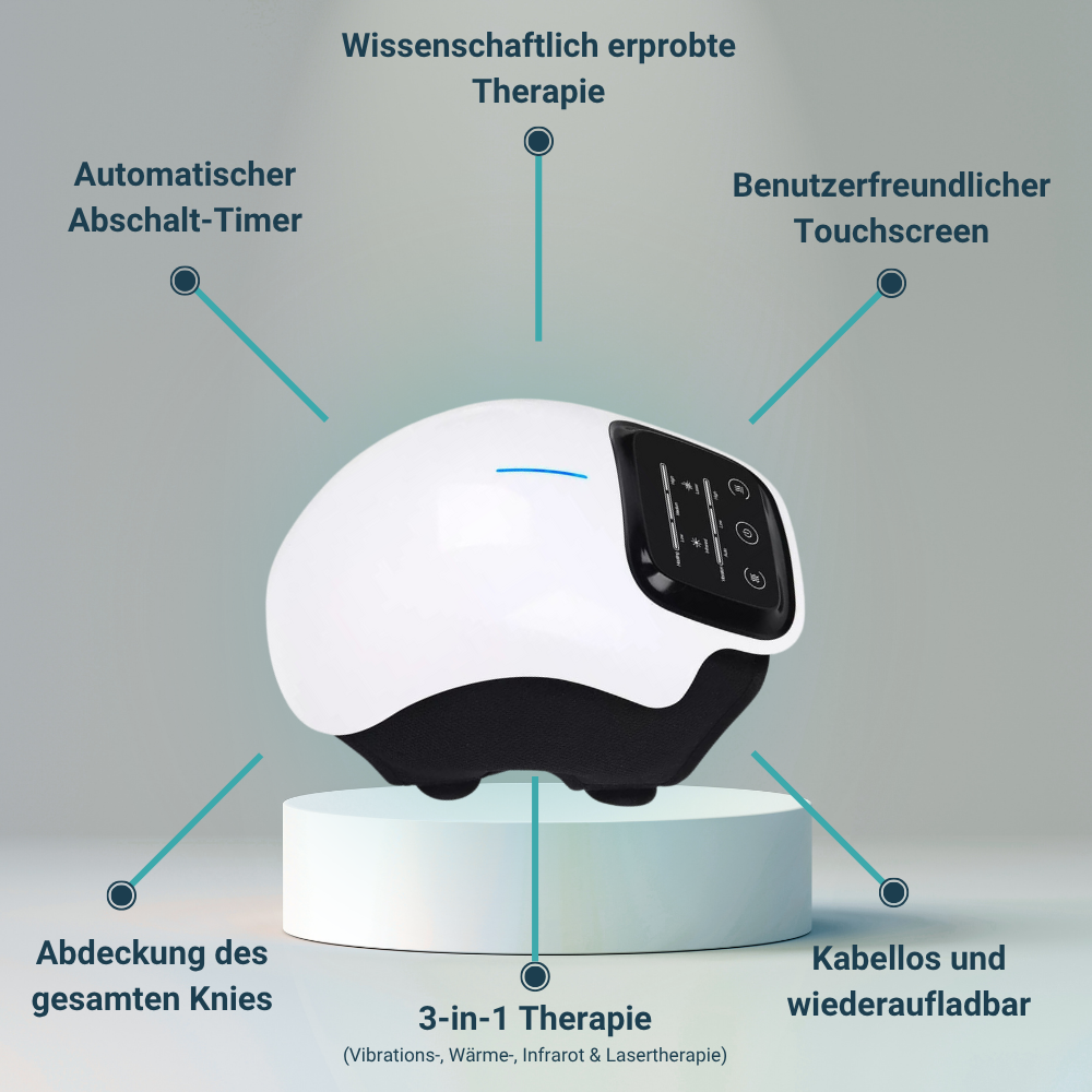 3-in-1 knee therapy device – wireless infrared, laser & vibration therapy